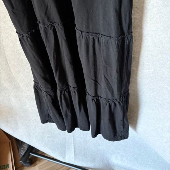 Pact Sleeveless Black Tiered Midi Organic Cotton Dress Casual Everyday size M - Picture 4 of 6